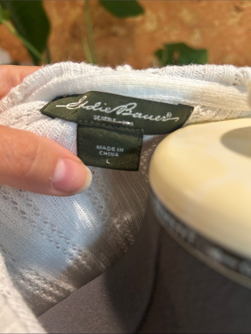 Eddie Bauer White Hooded Zip-Front Knit Swim Cover-Up ✨💯%Cotton✨EUC✨ - Picture 2 of 8